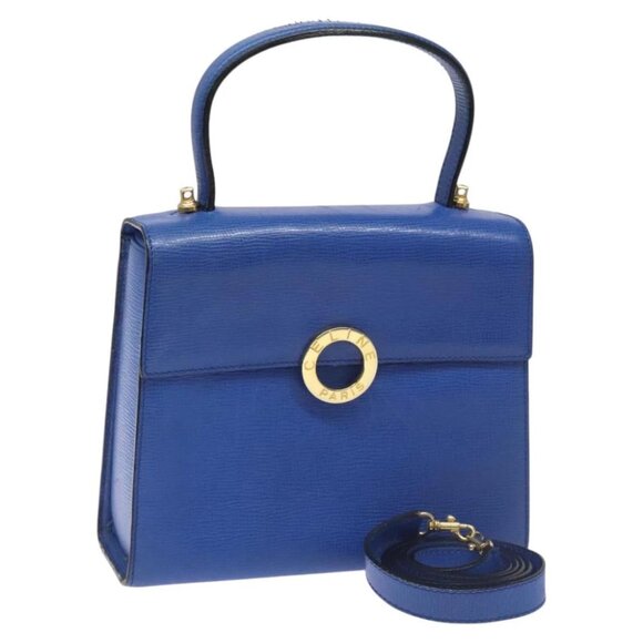 CELINE Hand Bag Leather 2way Blue Auth 113042V - Picture 1 of 14